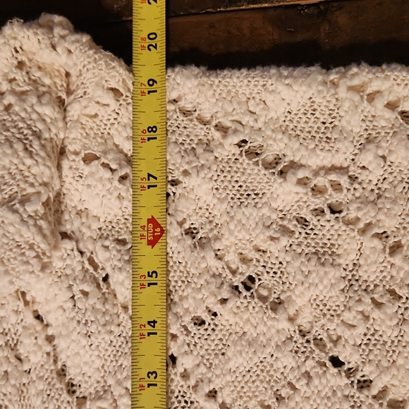Kendall & Kylie Cream Crocheted Cotton Boho Sweater Women's Small - Picture 4 of 6